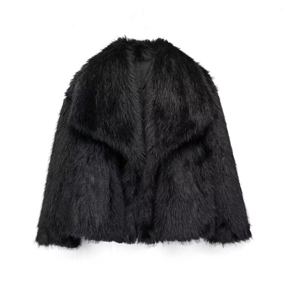 Classic Black Faux Fur Jacket